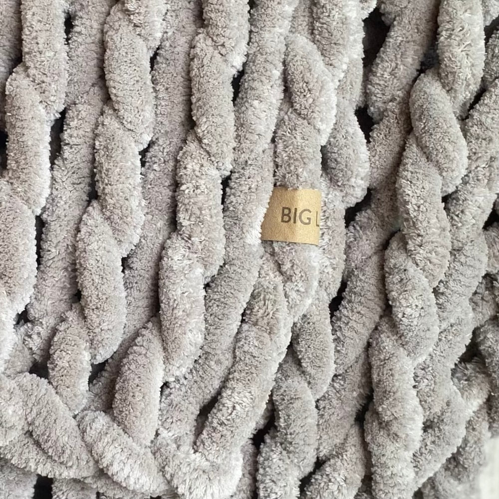 INFINITE CHUNKY KNIT BLANKET | MINKY | BIG - MIST