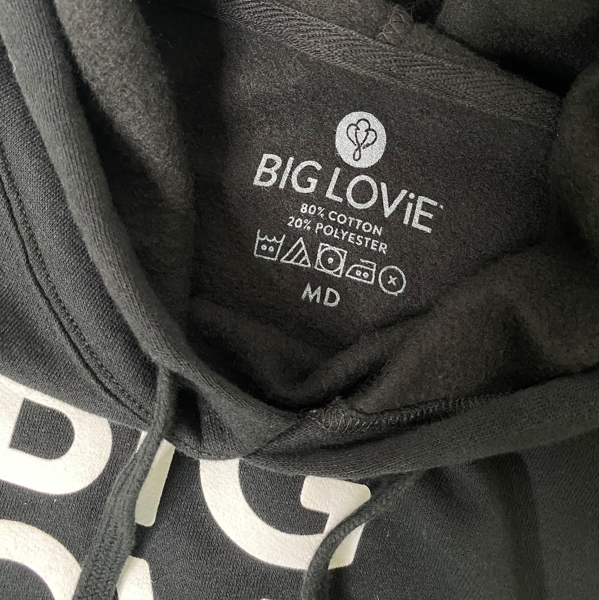 BIG LOViE HOODIE CROP SWEATSHIRT | BLACK