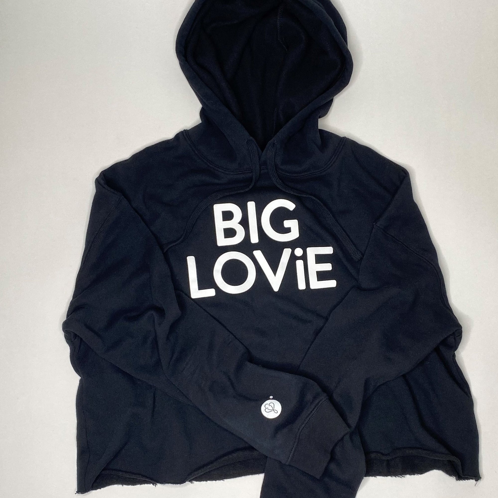 BIG LOViE HOODIE CROP SWEATSHIRT | BLACK