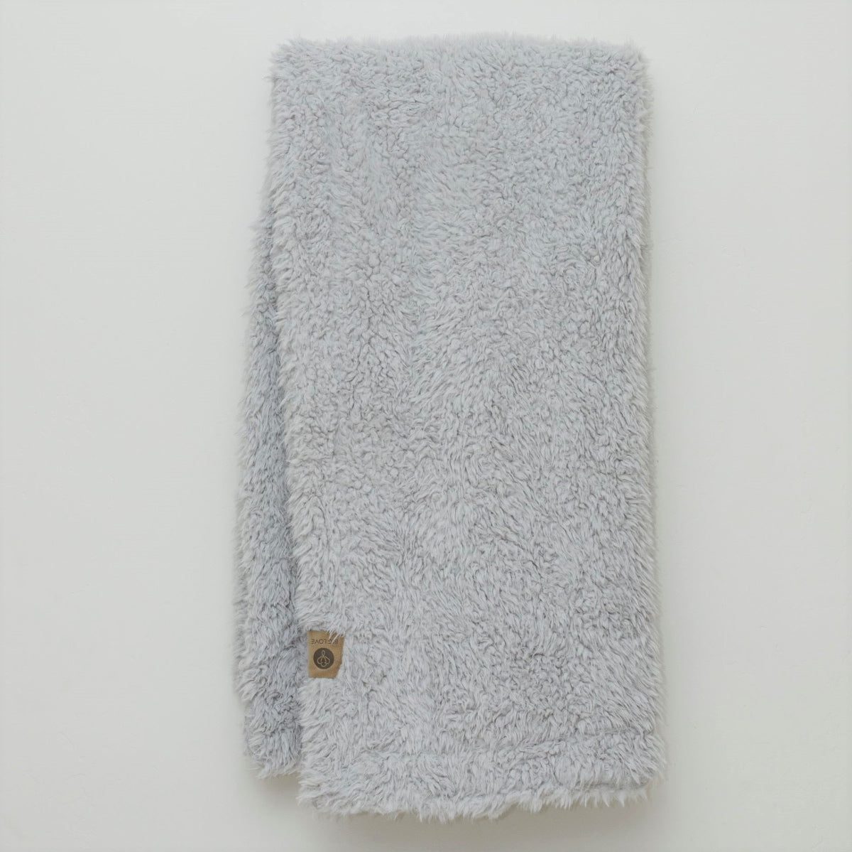 Guardian Angel Blanket in Silver Cloud with white background, llama fabric